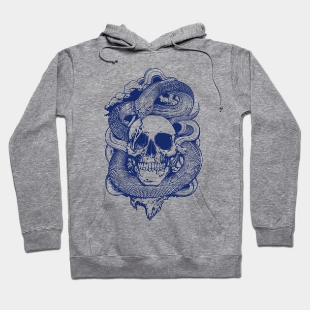 Skull Snake Illustration Hoodie by Invectus Studio Store